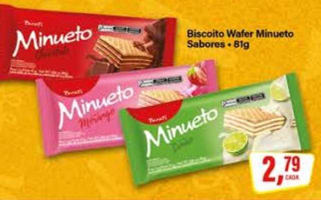 Biscoito Wafer Minueto Sabores