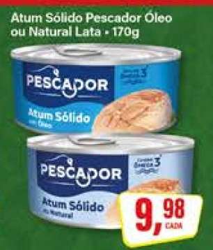 Atum Sólido Pescador Óleo ou Natural Lata
