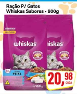 Ração P/ Gatos Whiskas Sabores - 900g