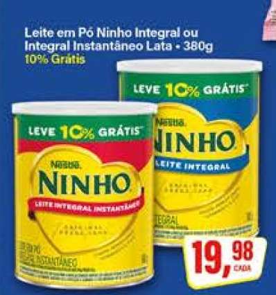 Leite em Pó Ninho Integral ou Integral Instantâneo Lata