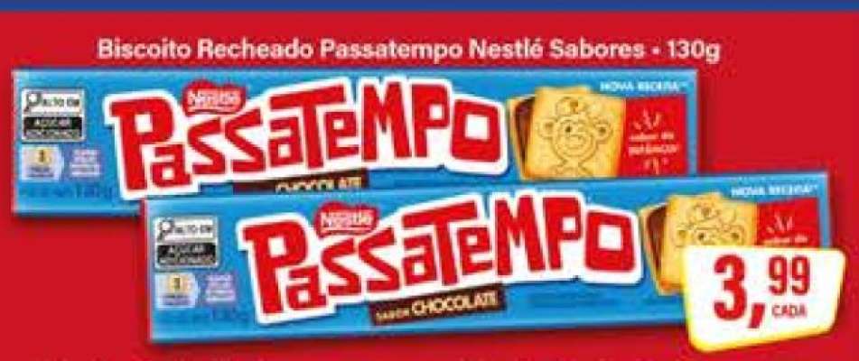 Biscoito Recheado Passatempo Nestlé Sabores