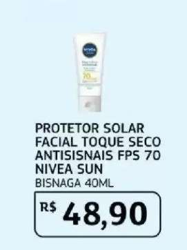 PROTETOR SOLAR FACIAL TOQUE SECO ANTISSINAIS FPS 70 NIVEA SUN