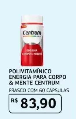 POLIVITAMÍNICO ENERGIA PARA CORPO & MENTE CENTRUM