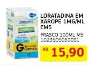 LORATADINA EM XAROPE 1MG/ML EMS