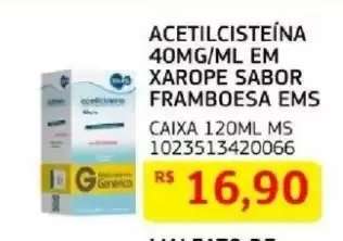 ACETILCISTEÍNA 40MG/ML EM XAROPE SABOR FRAMBOESA EMS