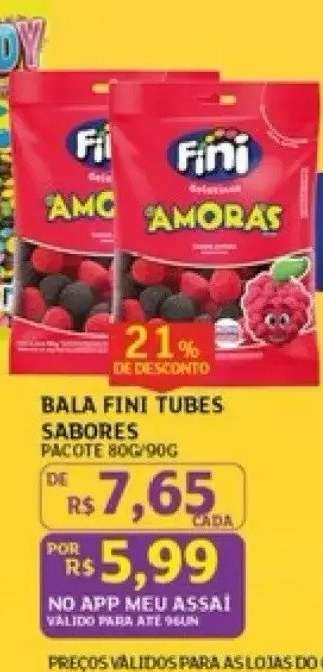 Bala Fini Tubes Sabores