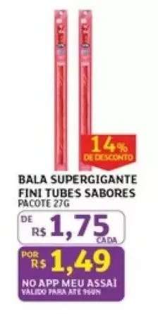 BALA SUPERGIGANTE FINI TUBES SABORES