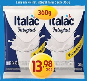 Leite em Pó Inst. Integral Italac Sachê 360g