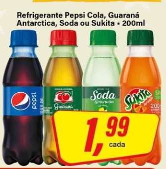 Refrigerante Pepsi Cola, Guaraná Antarctica, Soda ou Sukita