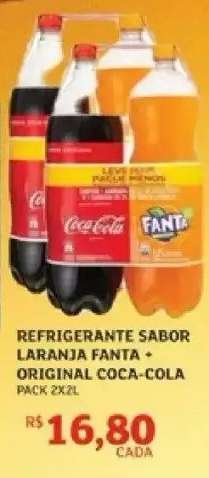 REFRIGERANTE SABOR LARANJA FANTA + ORIGINAL COCA-COLA