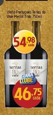 Vinho Português Terras do Vale Merlot Tinto 750ml
