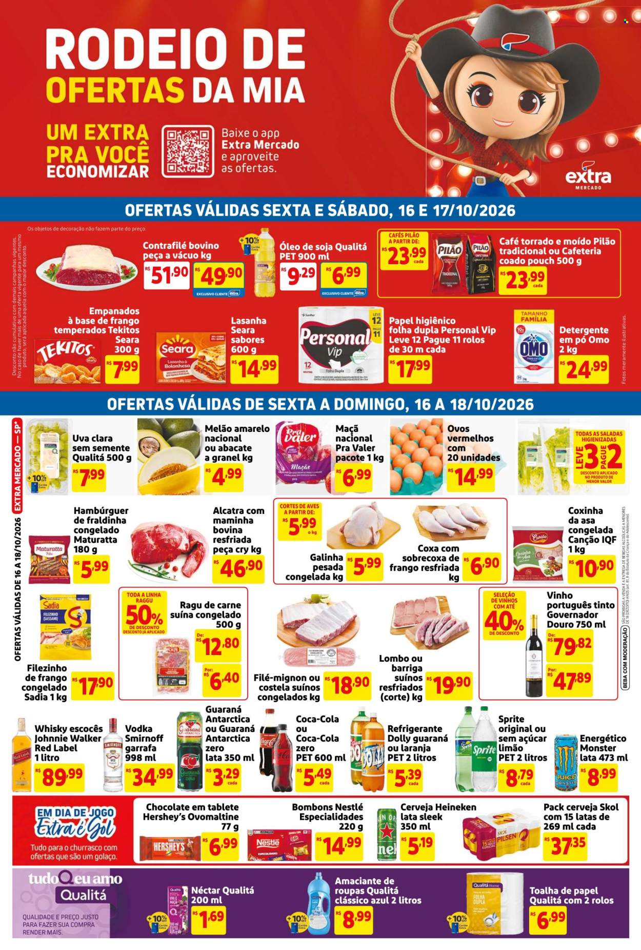 Folheto Mercado Extra - 16/10/2026 - 18/10/2026. Página 1
