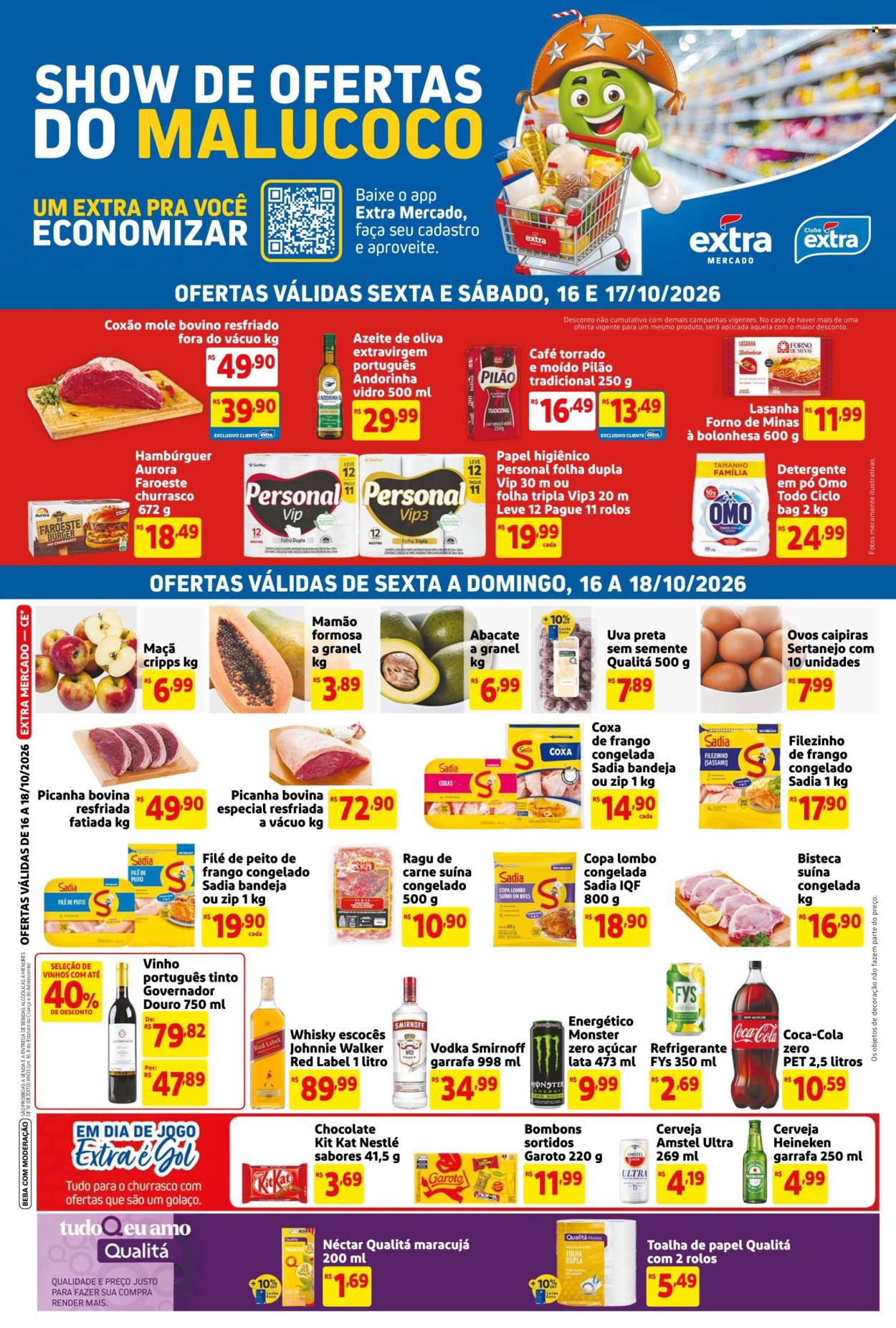 Folheto Mercado Extra - 16/10/2026 - 18/10/2026. Página 1