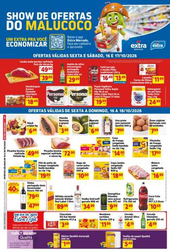Folheto Mercado Extra - 16/10/2026 - 18/10/2026.