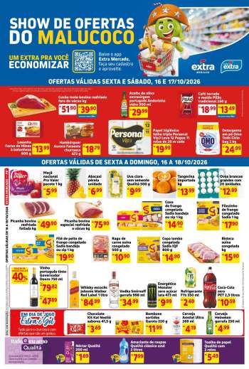 Folheto Mercado Extra - 16/10/2026 - 18/10/2026.