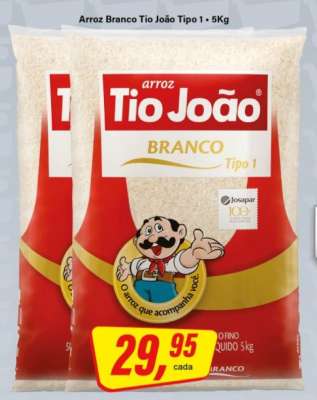 Arroz Branco Tio João Tipo 1 - 5Kg