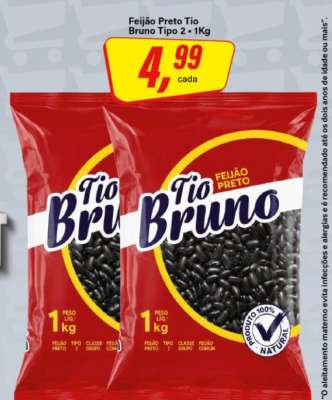 Feijão Preto Tio Bruno Tipo 2 - 1Kg