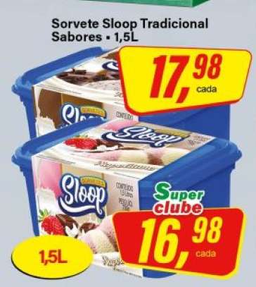 Sorvete Sloop Tradicional Sabores