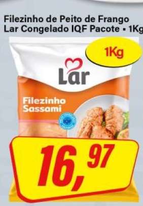 Filezinho de Peito de Frango Lar Congelado IQF Pacote