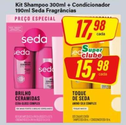 Kit Shampoo 300ml + Condicionador 190ml Seda Fragrâncias