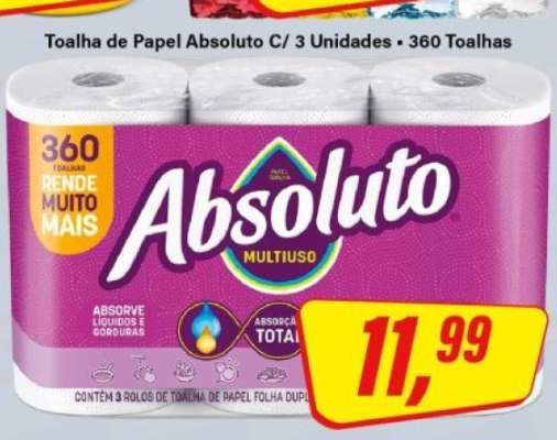 Toalha de Papel Absoluto C/ 3 Unidades