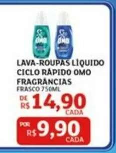 LAVA-ROUPAS LÍQUIDO CICLO RÁPIDO OMO FRAGRÂNCIAS