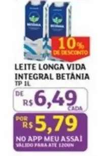 LEITE LONGA VIDA INTEGRAL BETÂNIA TP 1L