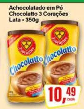 Achocolatado em Pó Chocolatto 3 Corações Lata - 350g