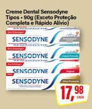 Creme Dental Sensodyne Tipos